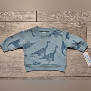 Carter's Blue Baby Infant Dinosaur Print Kids Sweatshirt